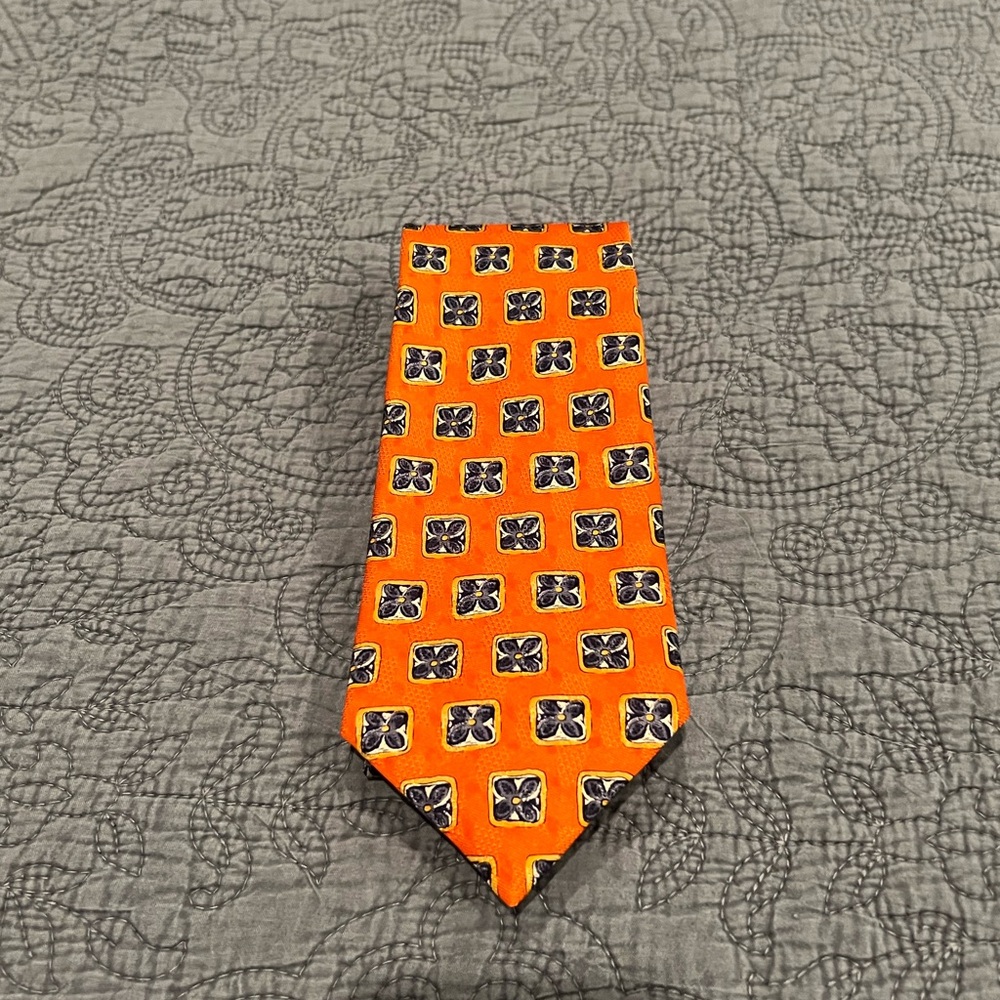 Robert Talbott Orange And Black Patterned Tie - image 2